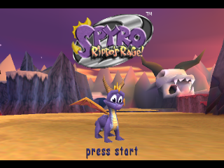 Spyro 2: Ripto's Rage & Crash Team Racing Demo CD title screen for Playstation